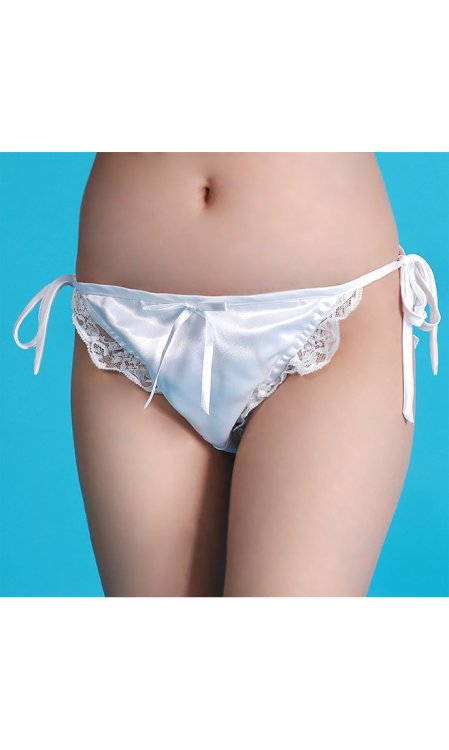 Bikini Bridal White Satin Panties