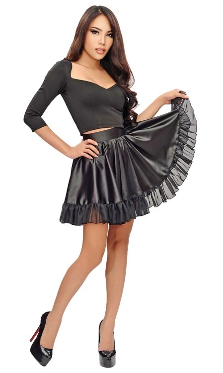 Mirella Satin Pleated Skirt