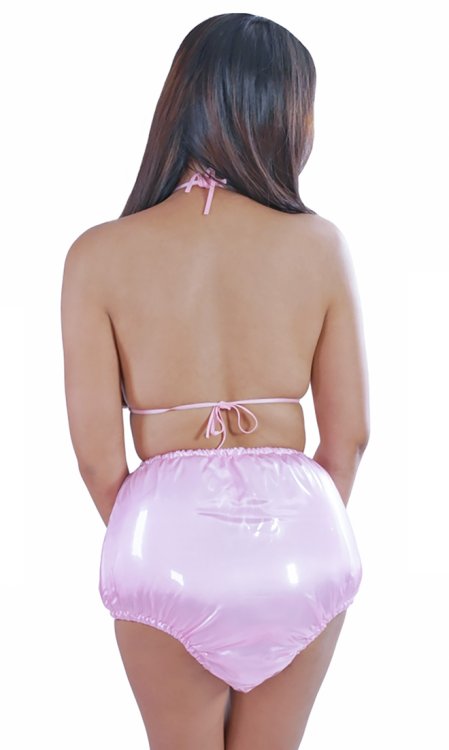 High-Waist Plastic Bubble Panties