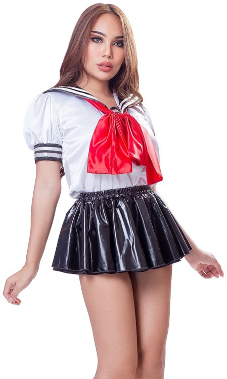 Cosplay Sailor Blouse with PVC Flap