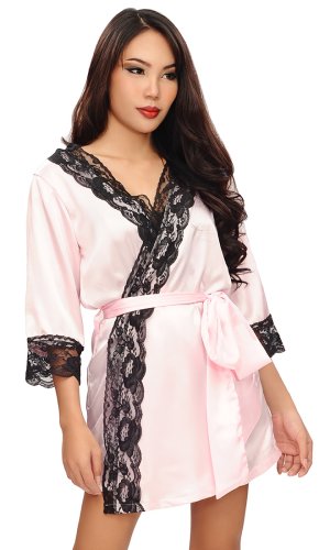 Fabien Satin and Lace Robe