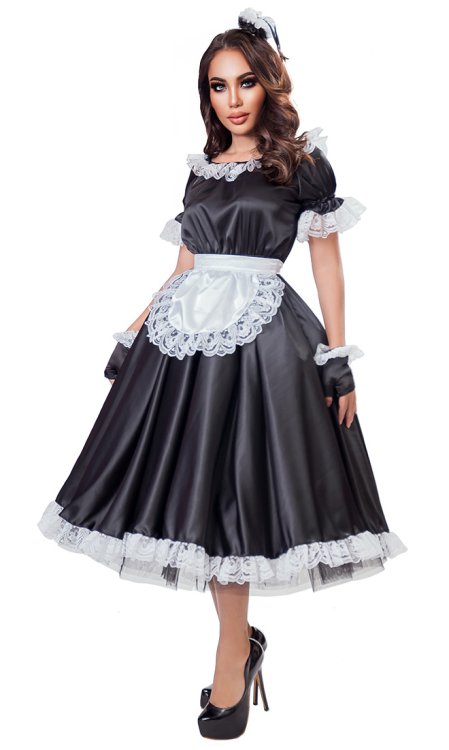 Classic Long Satin French Maid [sat100 Long] 157 08 Birchplaceshop Fashion And Fantasy