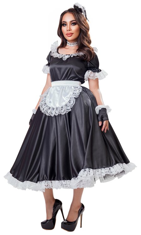 Classic Long Satin French Maid