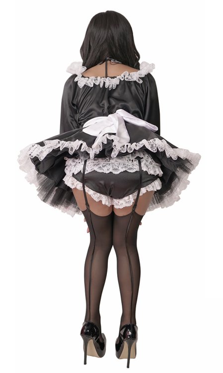 Satin French Maid With Long Sleeves [sat888] 96 60 Birchplaceshop Fashion And Fantasy