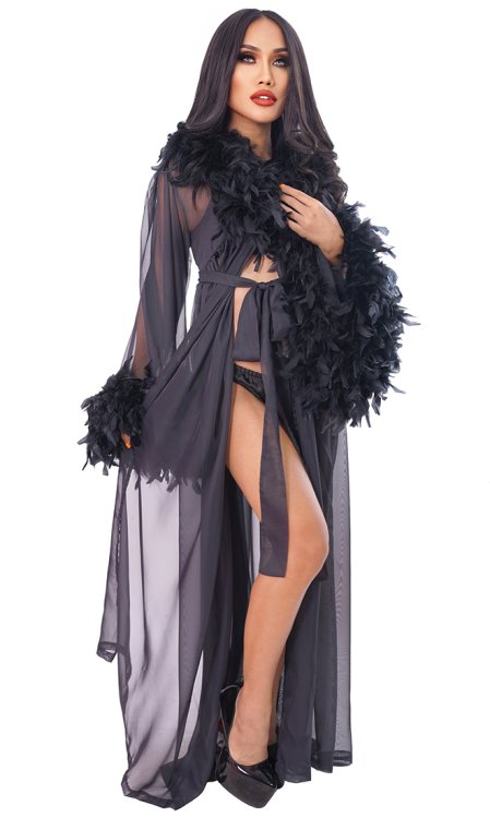 Hollywood Feather Gown