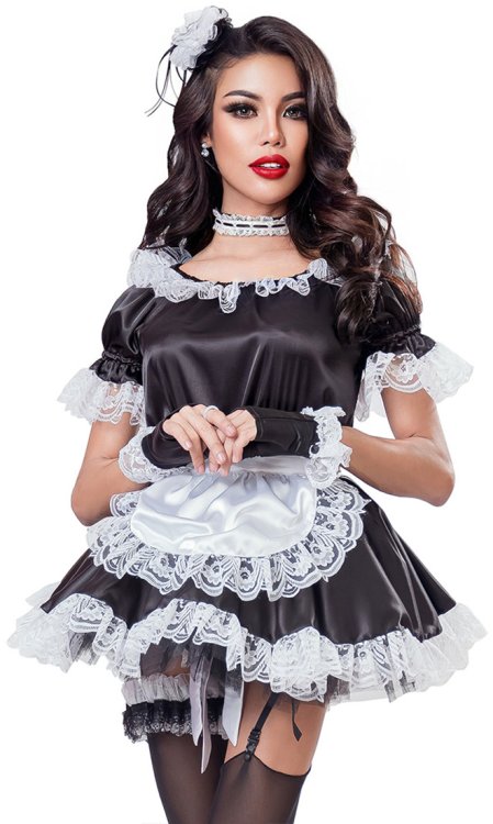 French Maids Satin Pinafore
