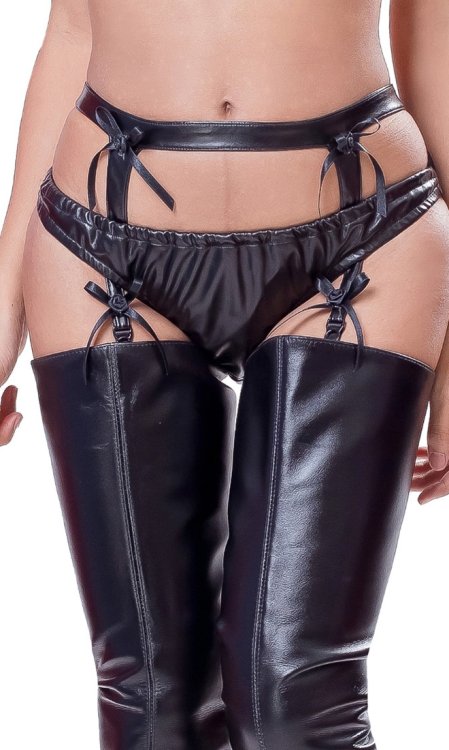 Aliane Thin Leatherette Suspender Belt