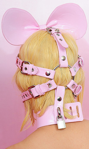 Head and Gag Harness with Sissy Ears