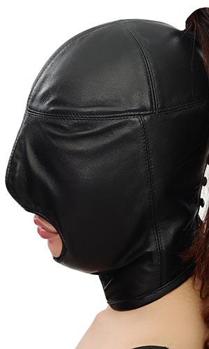 Lamb-leather Open Mouth Hood