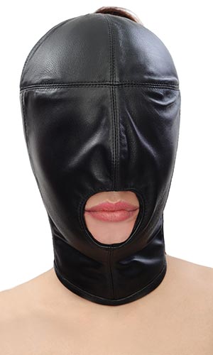 Lamb-leather Open Mouth Hood