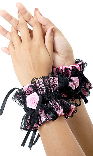 Rose elasticated Cuffs (two)