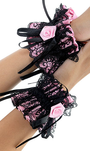 Rose elasticated Cuffs (two)