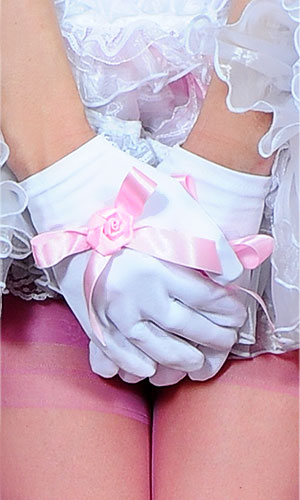 Rose Bow Sissy Gloves