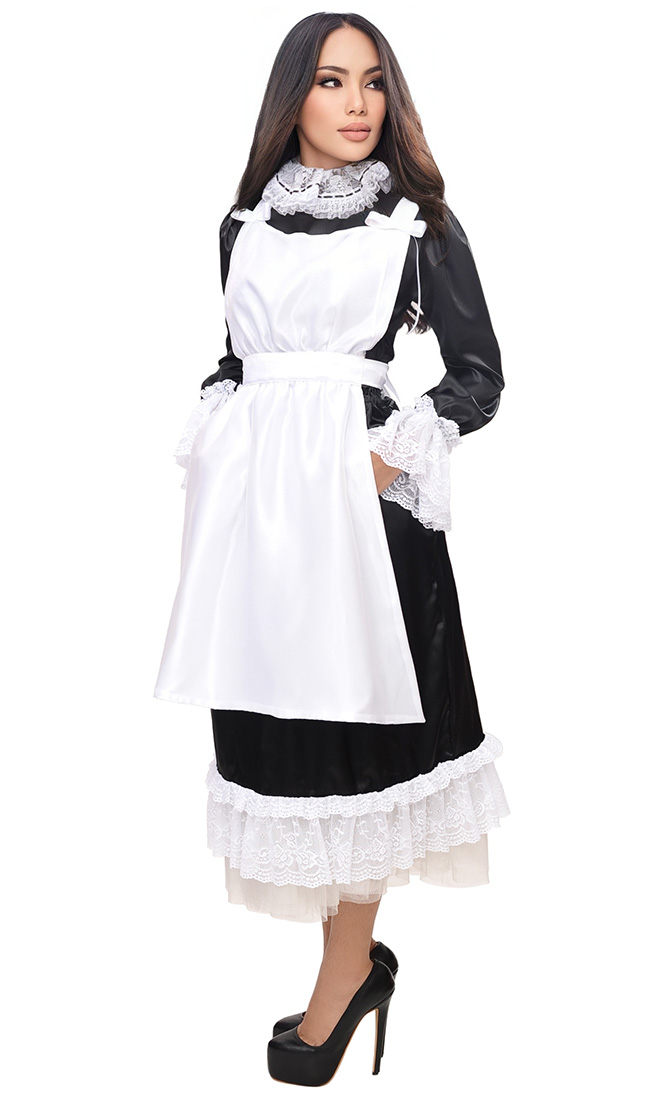 Luxury High-Neck Satin Parlour Maid [sat330] - $148.39 : BirchPlaceShop ...