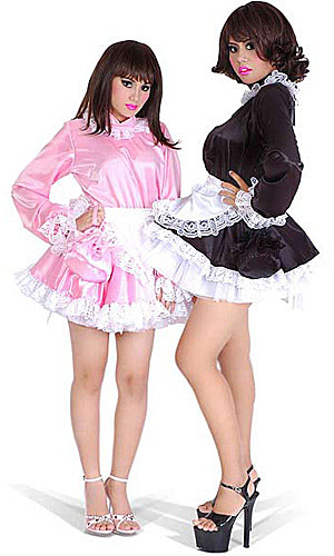 Satin French Maid (long sleeves, high neck)