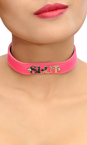 1.5cm Leather Slut Collar